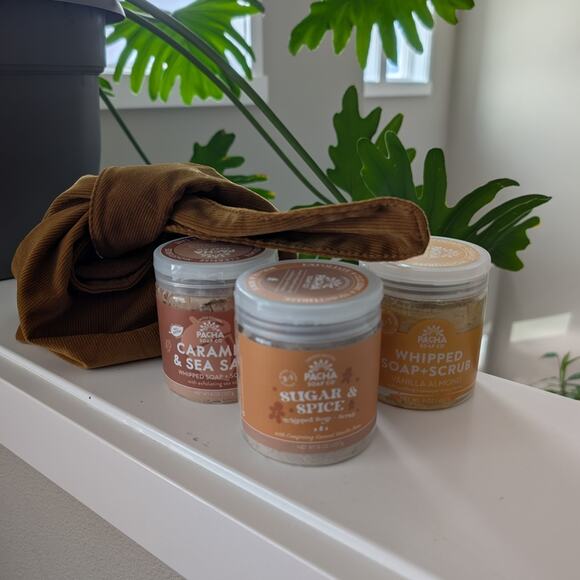 Merit Beauty Bag + Sugar & Spice Whipped Scrub brand new